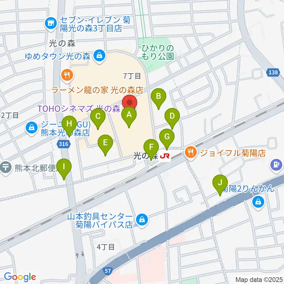 TOHOシネマズ光の森周辺の駐車場・コインパーキング一覧地図