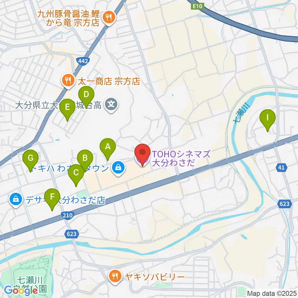 TOHOシネマズ大分わさだ周辺の駐車場・コインパーキング一覧地図