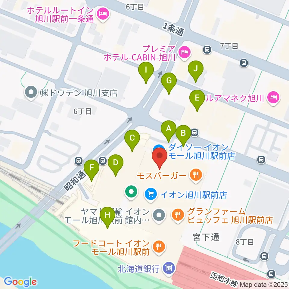 イオンシネマ旭川駅前周辺の駐車場・コインパーキング一覧地図