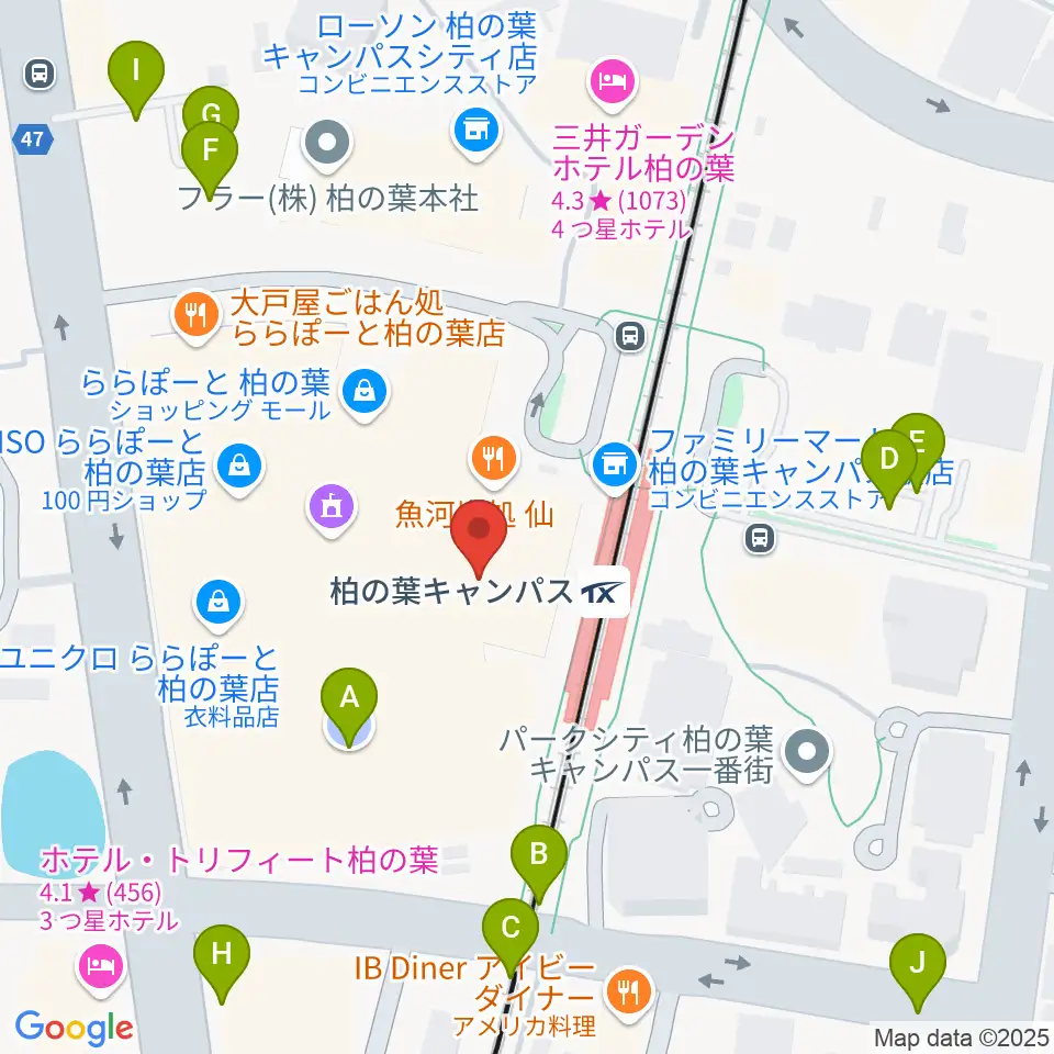MOVIX柏の葉周辺の駐車場・コインパーキング一覧地図