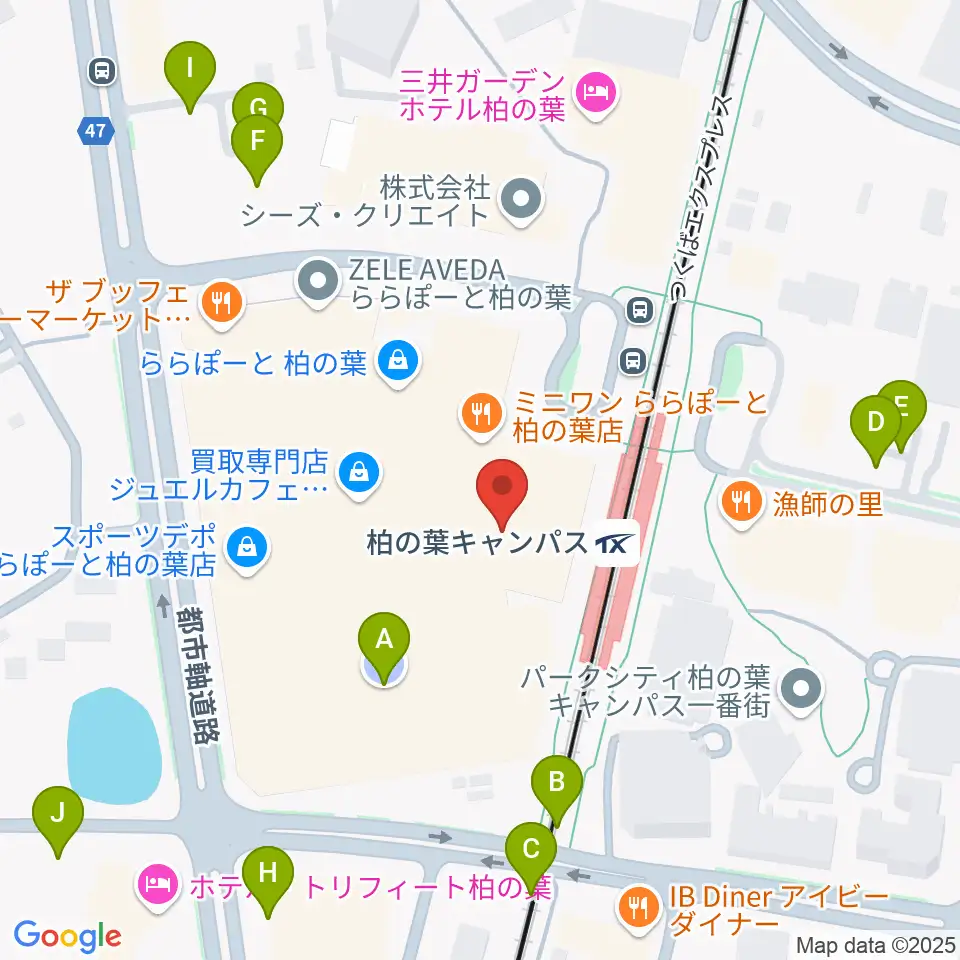 MOVIX柏の葉周辺の駐車場・コインパーキング一覧地図