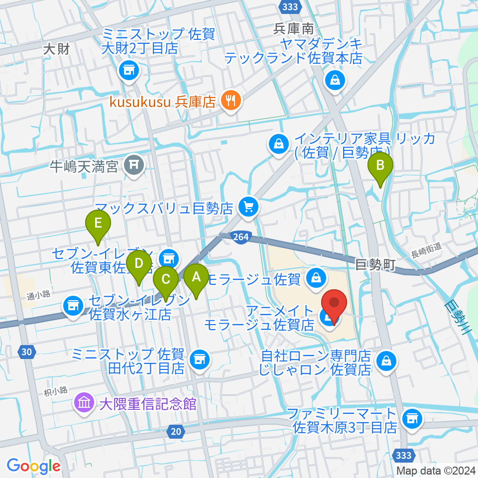 109シネマズ佐賀周辺の駐車場・コインパーキング一覧地図