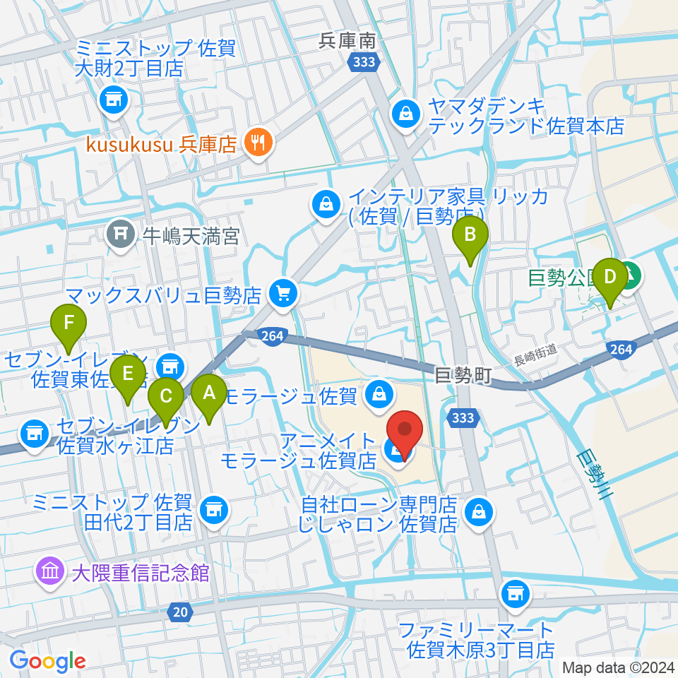 109シネマズ佐賀周辺の駐車場・コインパーキング一覧地図