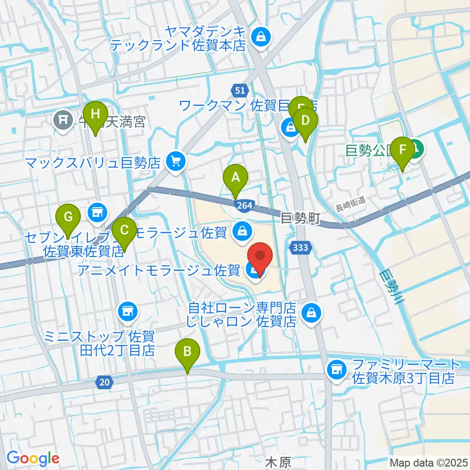109シネマズ佐賀周辺の駐車場・コインパーキング一覧地図