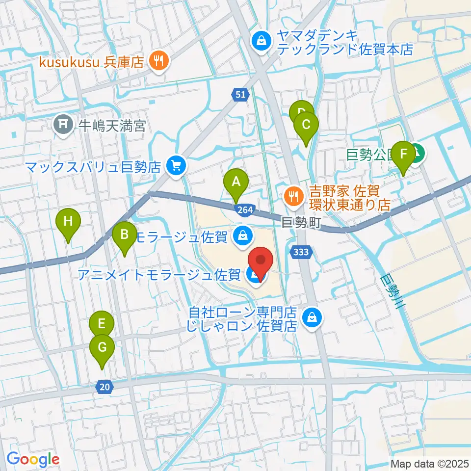 109シネマズ佐賀周辺の駐車場・コインパーキング一覧地図