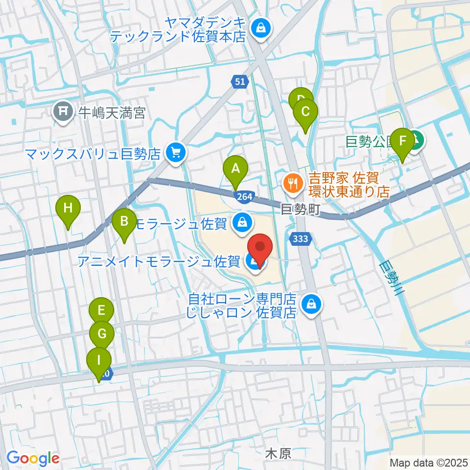109シネマズ佐賀周辺の駐車場・コインパーキング一覧地図