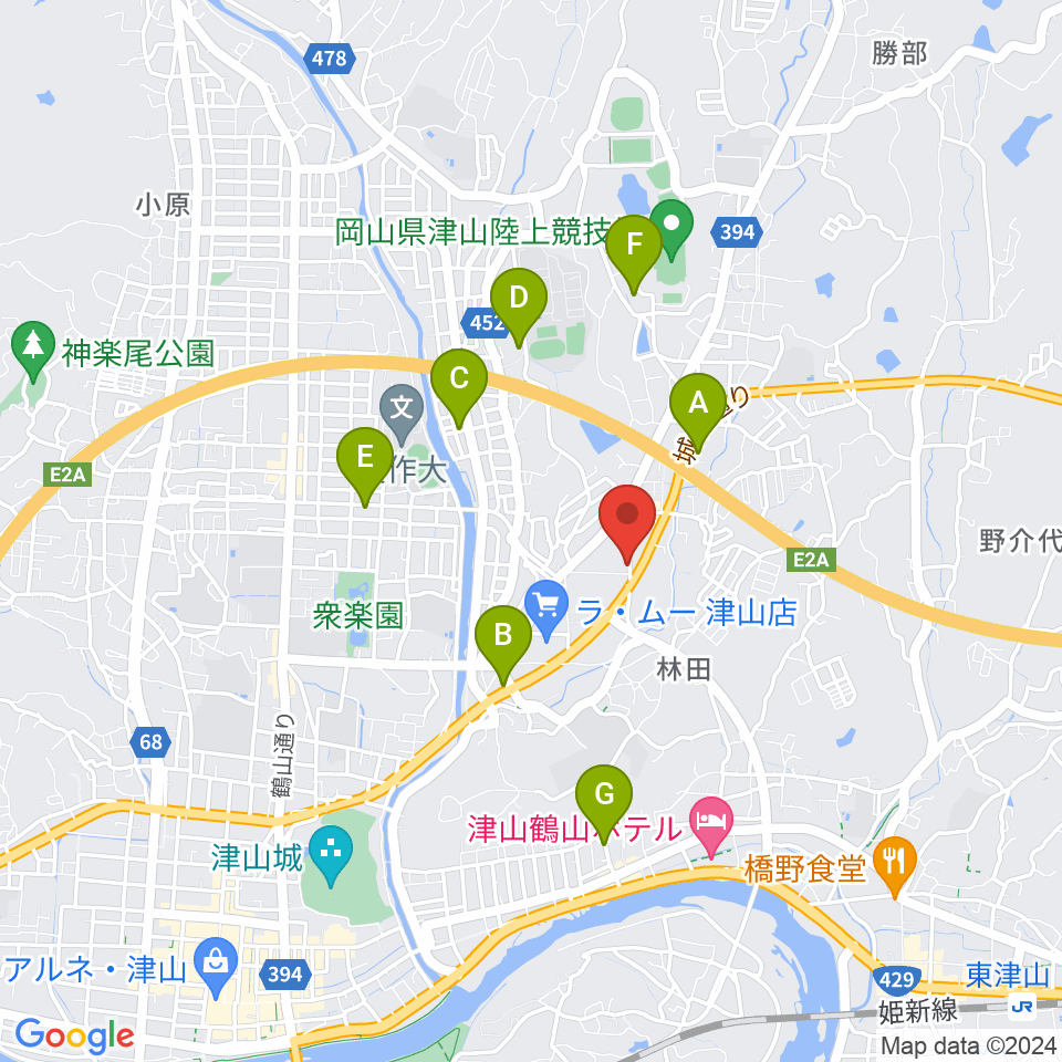 ヨシダミュージック周辺の駐車場・コインパーキング一覧地図