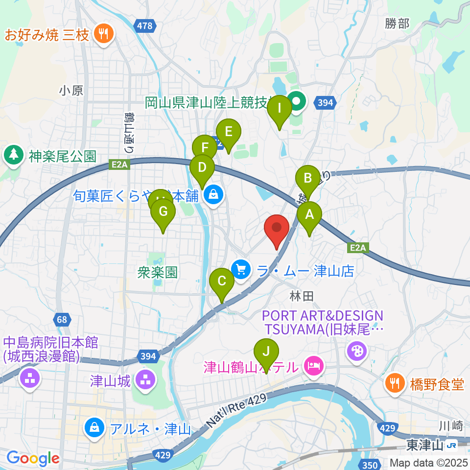 ヨシダミュージック周辺の駐車場・コインパーキング一覧地図