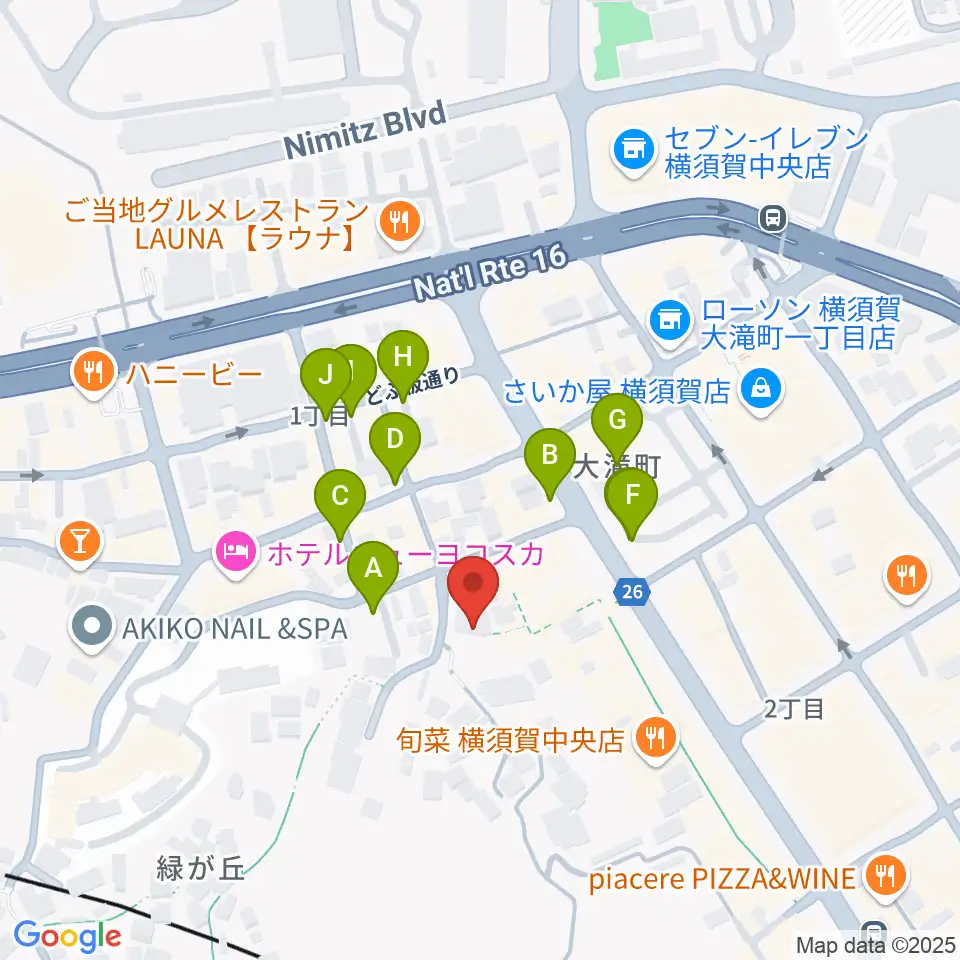 横須賀GIG acoustic周辺の駐車場・コインパーキング一覧地図