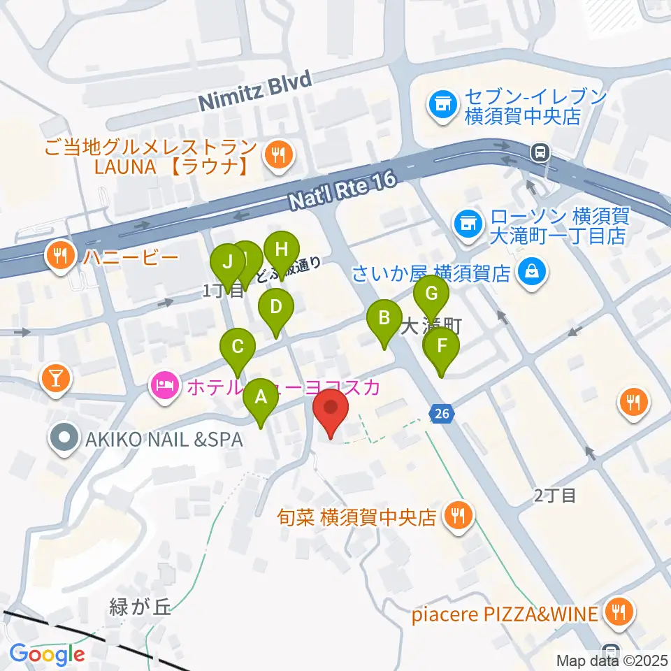 横須賀GIG acoustic周辺の駐車場・コインパーキング一覧地図