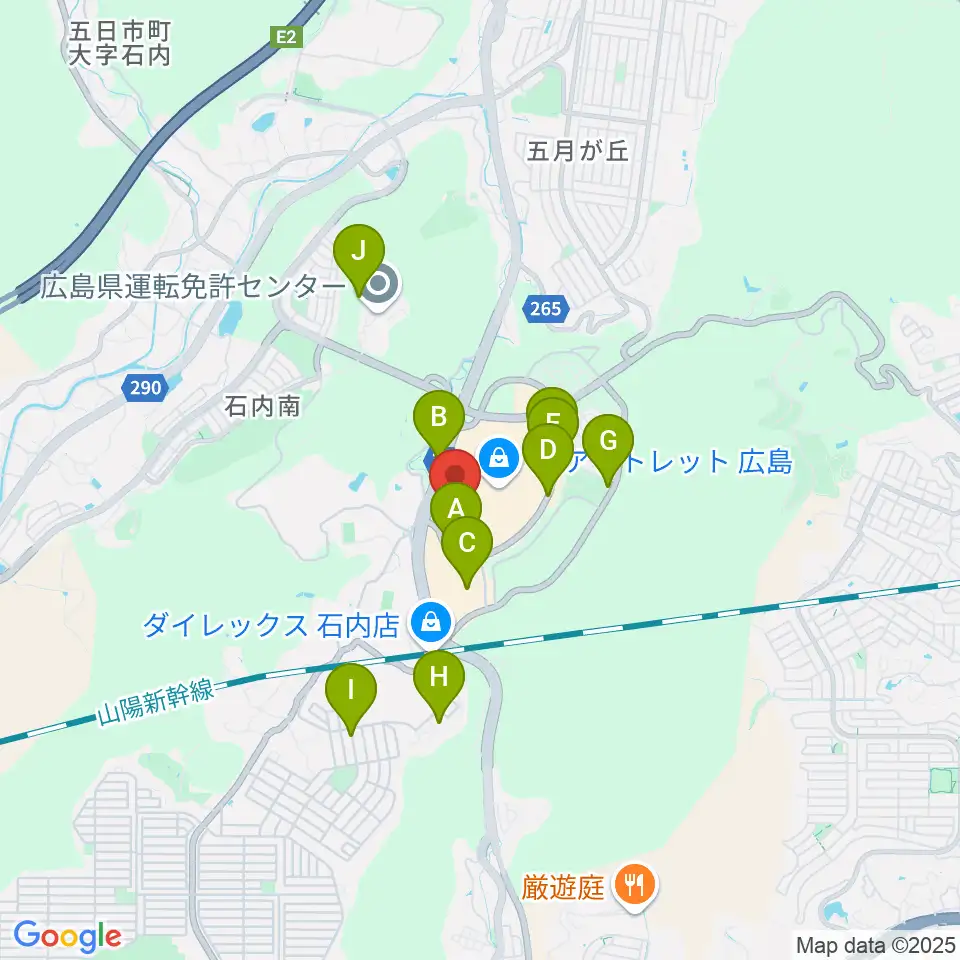 イオンシネマ広島西風新都周辺の駐車場・コインパーキング一覧地図