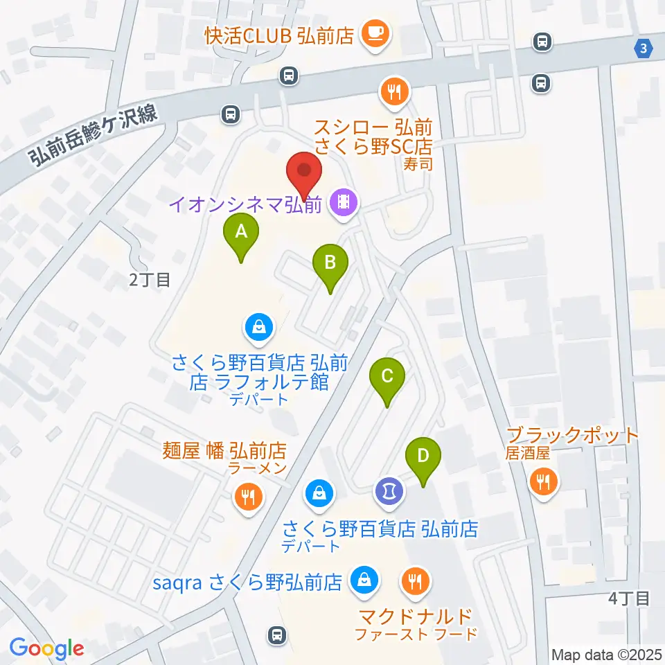 イオンシネマ弘前周辺の駐車場・コインパーキング一覧地図