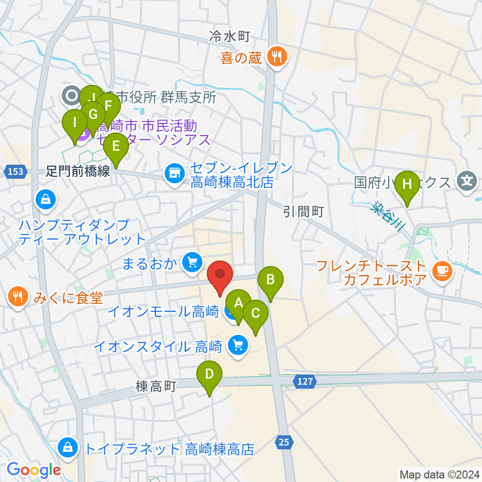 イオンシネマ高崎周辺の駐車場・コインパーキング一覧地図