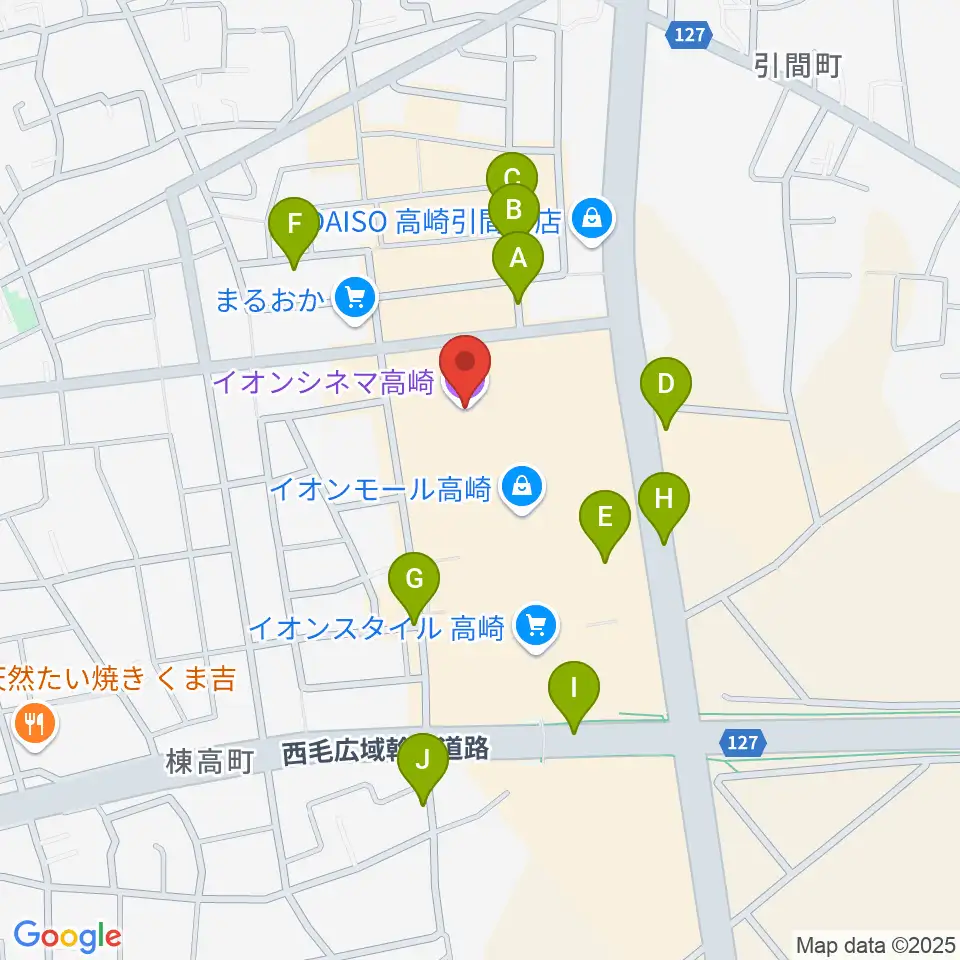 イオンシネマ高崎周辺の駐車場・コインパーキング一覧地図