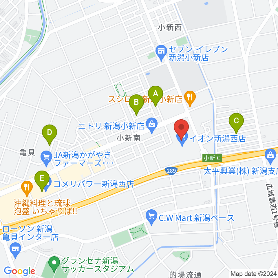 イオンシネマ新潟西周辺の駐車場・コインパーキング一覧地図