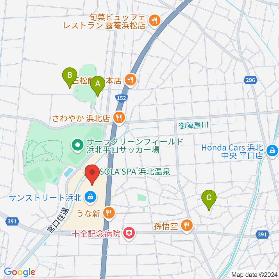 TOHOシネマズサンストリート浜北周辺の駐車場・コインパーキング一覧地図