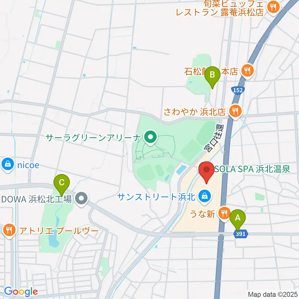TOHOシネマズサンストリート浜北周辺の駐車場・コインパーキング一覧地図