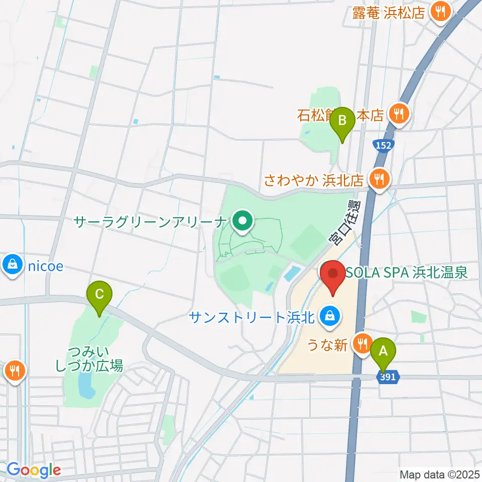 TOHOシネマズサンストリート浜北周辺の駐車場・コインパーキング一覧地図