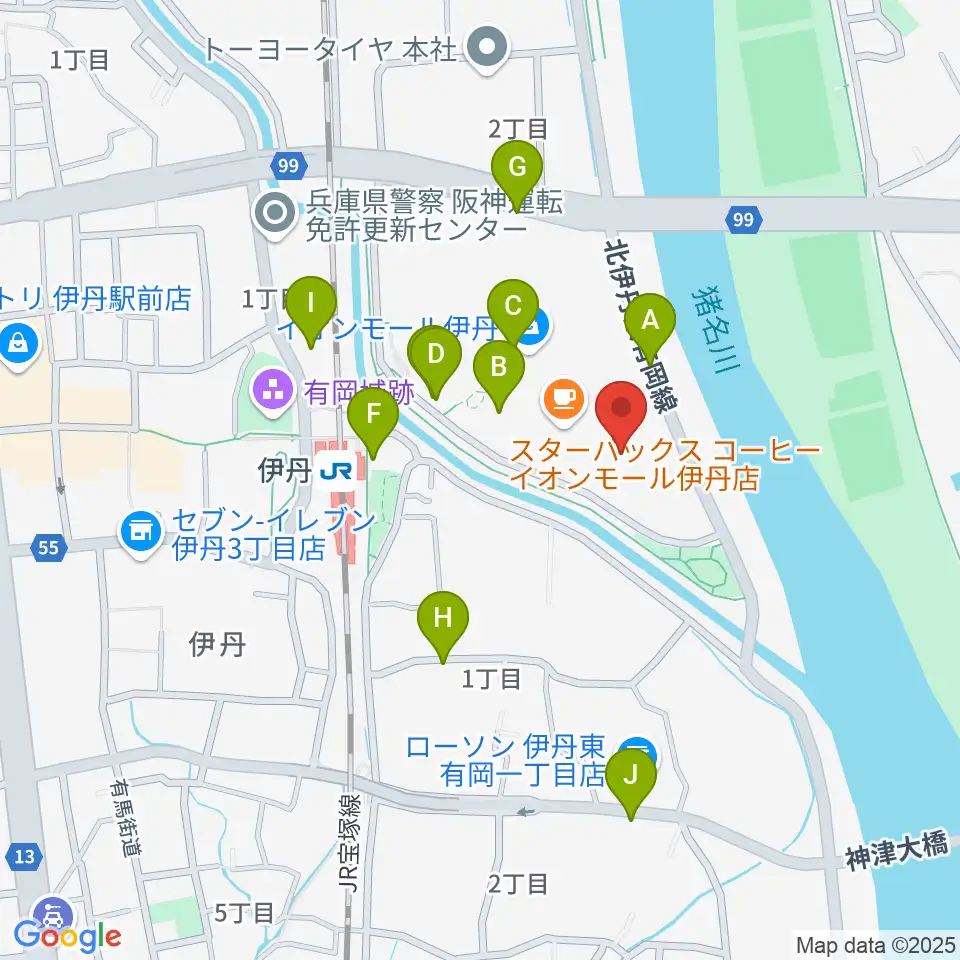 TOHOシネマズ伊丹周辺の駐車場・コインパーキング一覧地図