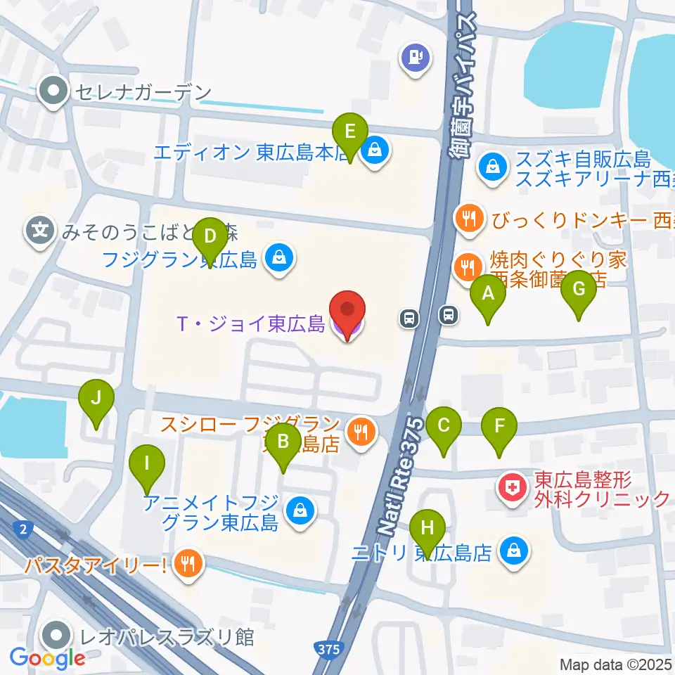 T・ジョイ東広島周辺の駐車場・コインパーキング一覧地図
