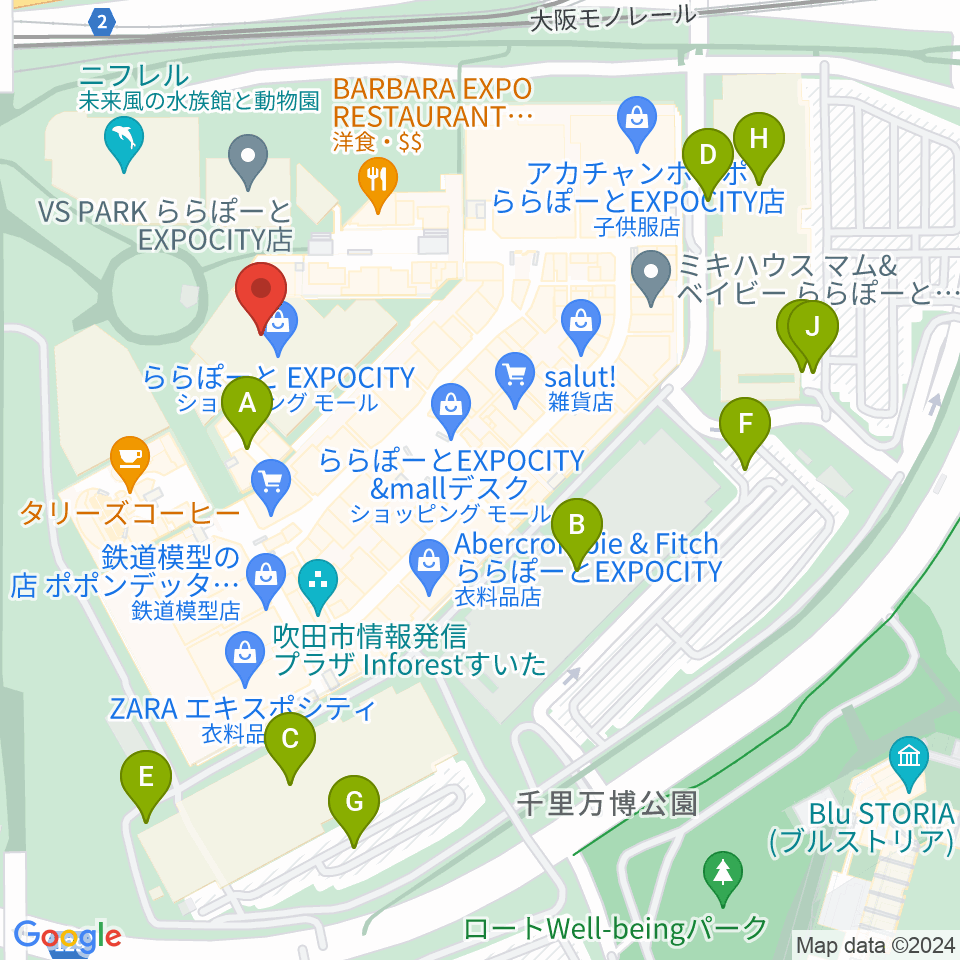 109シネマズ大阪エキスポシティ周辺の駐車場・コインパーキング一覧地図