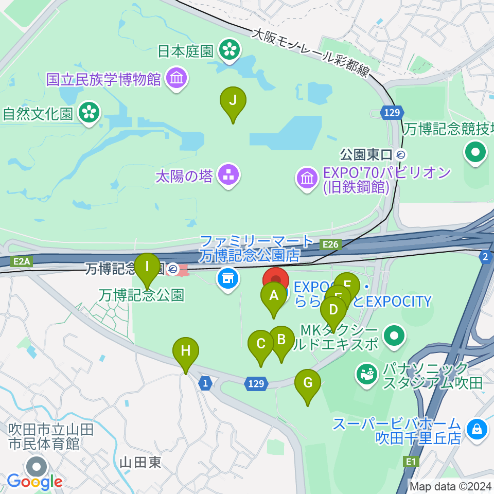 109シネマズ大阪エキスポシティ周辺の駐車場・コインパーキング一覧地図