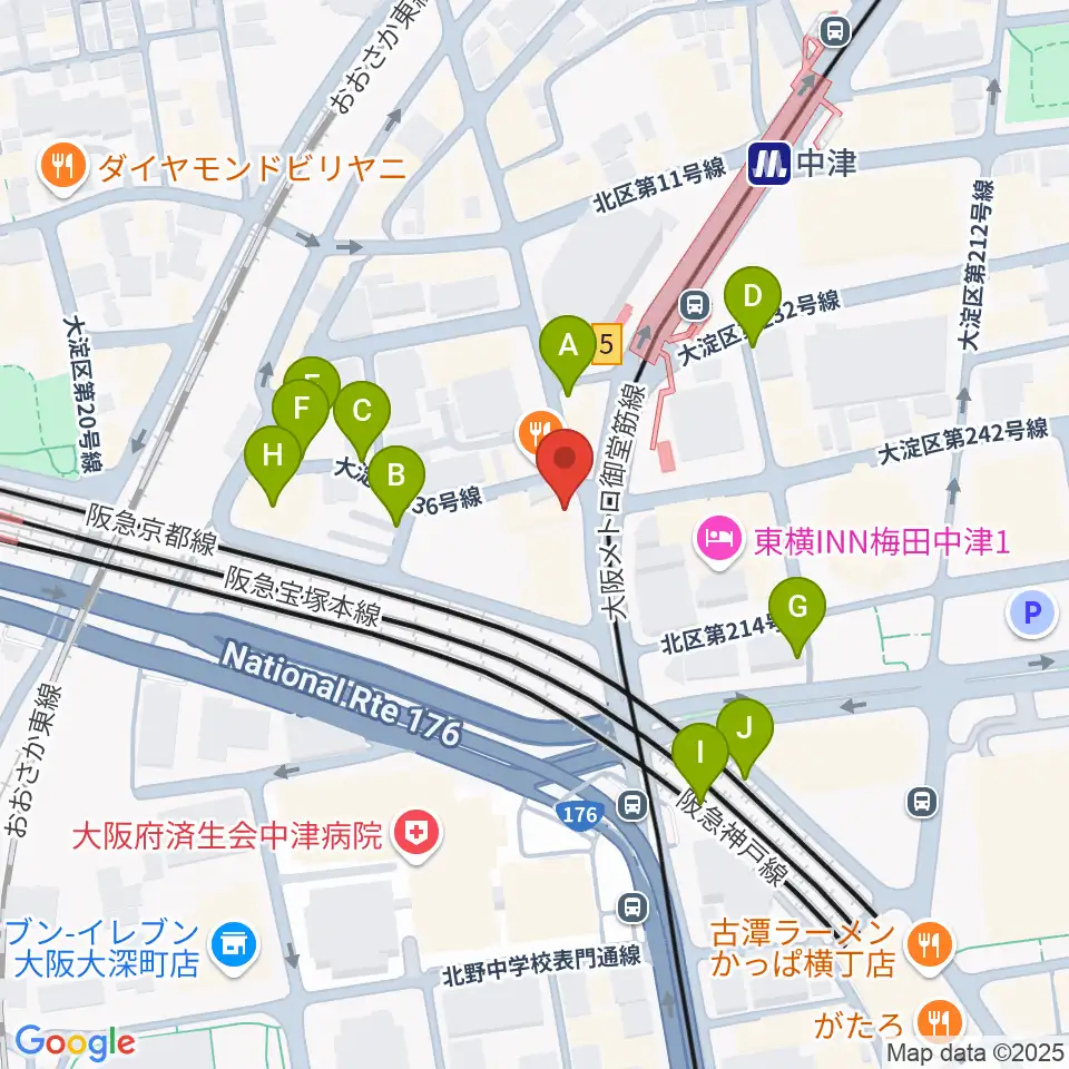 中津Step HALL周辺の駐車場・コインパーキング一覧地図