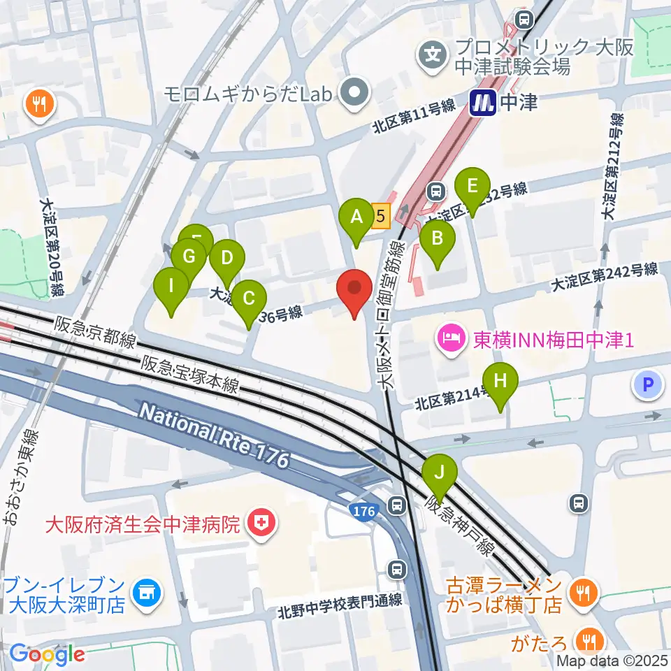 中津Step HALL周辺の駐車場・コインパーキング一覧地図