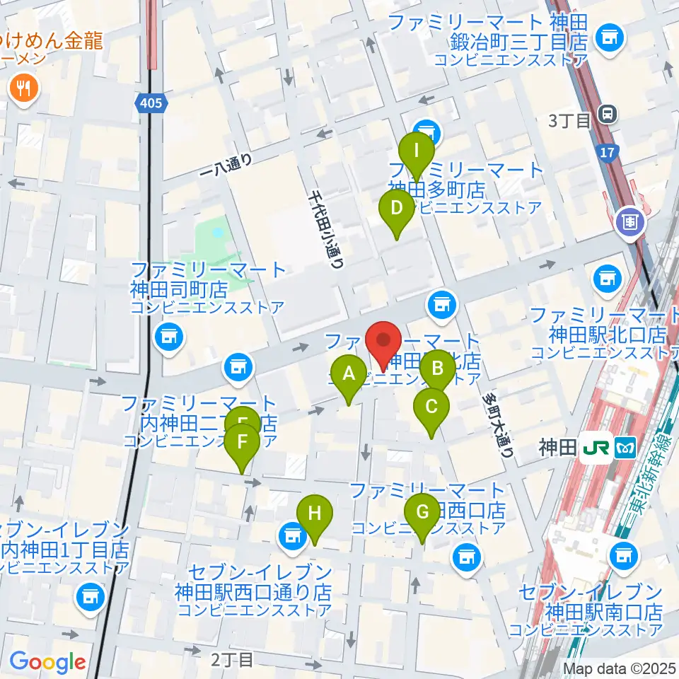 神田 音ステージ周辺の駐車場・コインパーキング一覧地図