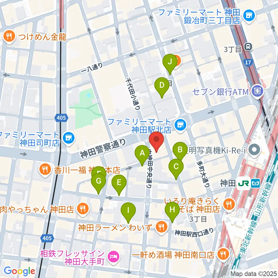神田 音ステージ周辺の駐車場・コインパーキング一覧地図