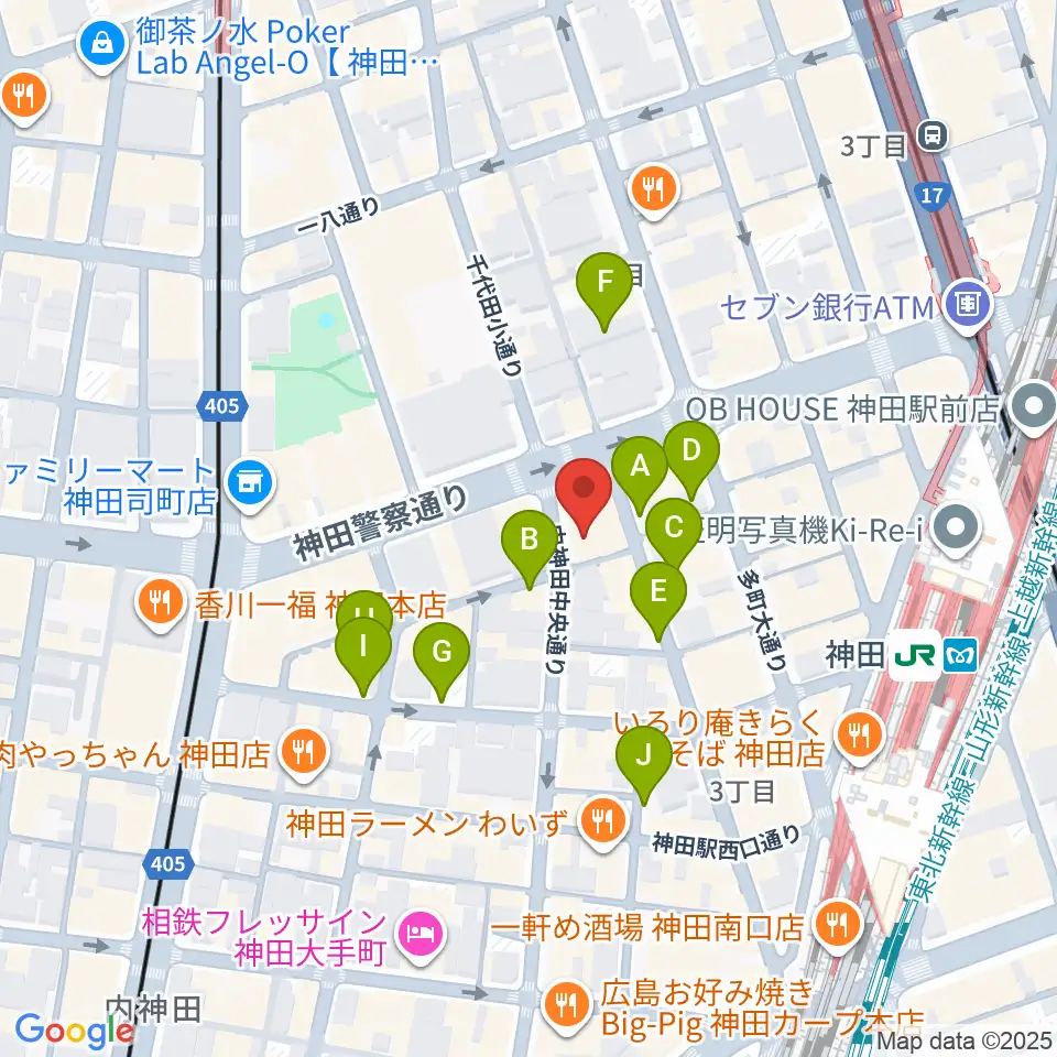 神田 音ステージ周辺の駐車場・コインパーキング一覧地図
