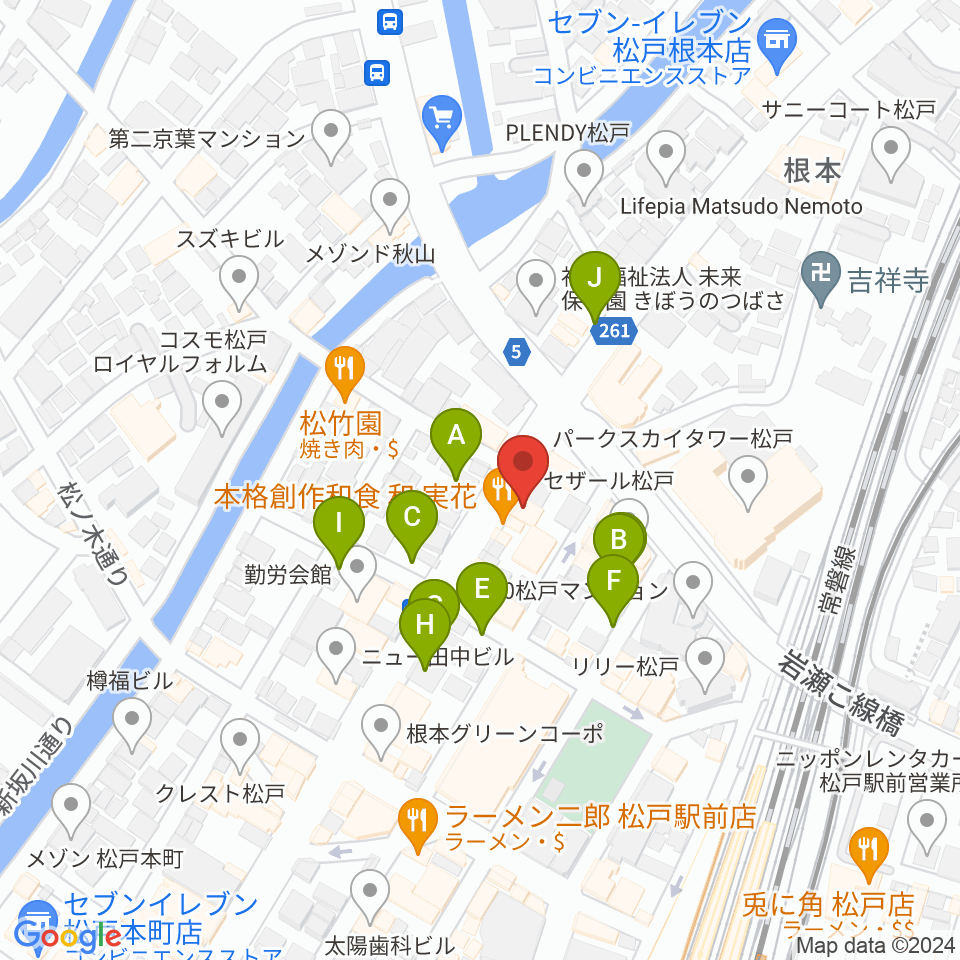 松戸スタジオダグアウト2周辺の駐車場・コインパーキング一覧地図