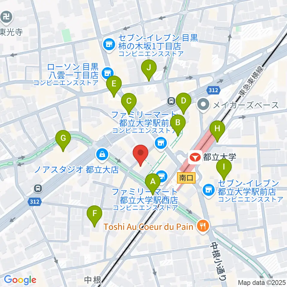 ピアノスタジオノア 都立大店周辺の駐車場・コインパーキング一覧地図