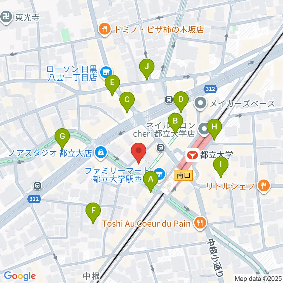 ピアノスタジオノア 都立大店周辺の駐車場・コインパーキング一覧地図