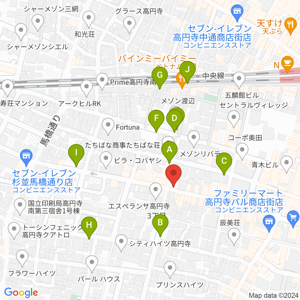 高円寺Knock周辺の駐車場・コインパーキング一覧地図