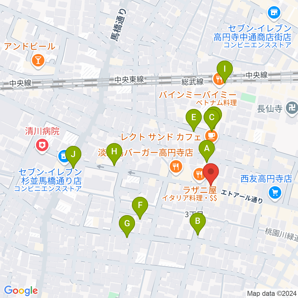 高円寺Knock周辺の駐車場・コインパーキング一覧地図