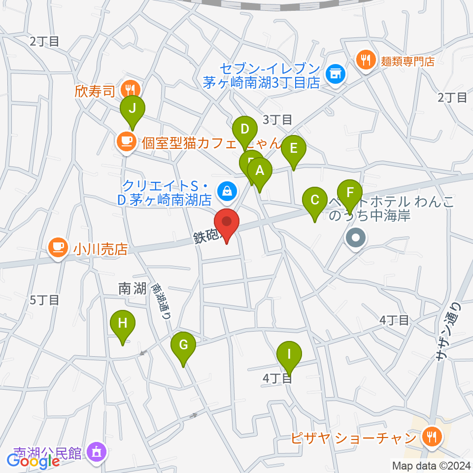 内田音楽教室周辺の駐車場・コインパーキング一覧地図