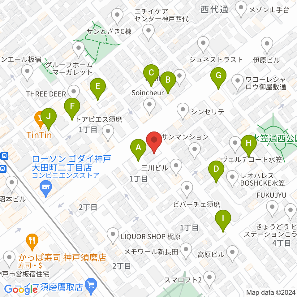 KOBEらぼポルカ周辺の駐車場・コインパーキング一覧地図