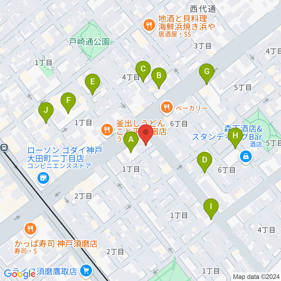 KOBEらぼポルカ周辺の駐車場・コインパーキング一覧地図