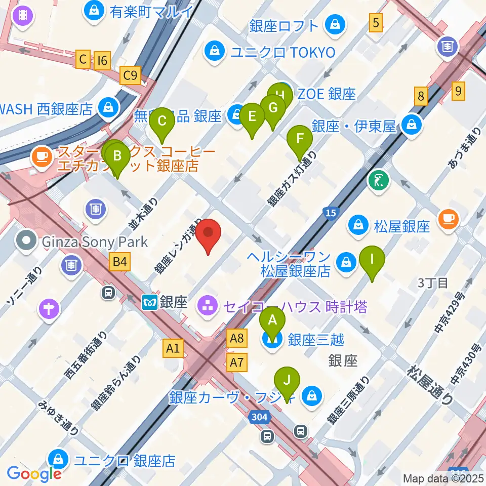 シネスイッチ銀座周辺の駐車場・コインパーキング一覧地図