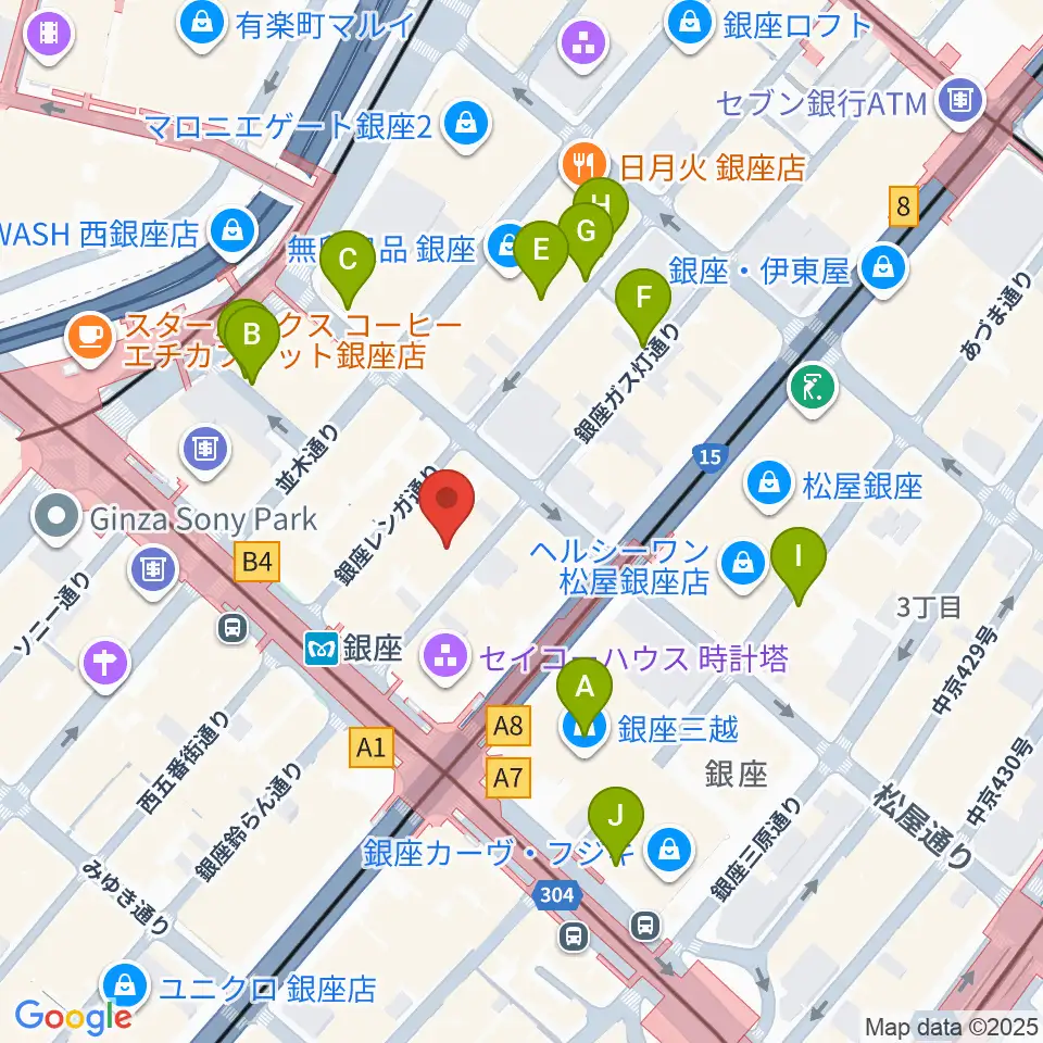 シネスイッチ銀座周辺の駐車場・コインパーキング一覧地図