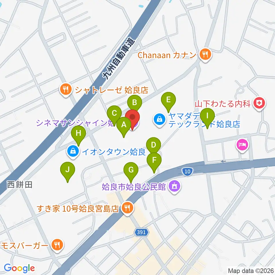 シネマサンシャイン姶良 周辺の駐車場 コインパーキング一覧マップ シネマサンシャイン姶良 周辺の駐車場 コインパーキング一覧マップ