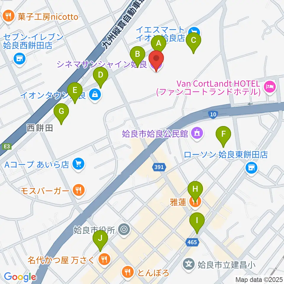 シネマサンシャイン姶良周辺の駐車場・コインパーキング一覧地図