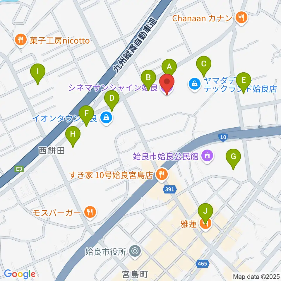 シネマサンシャイン姶良周辺の駐車場・コインパーキング一覧地図