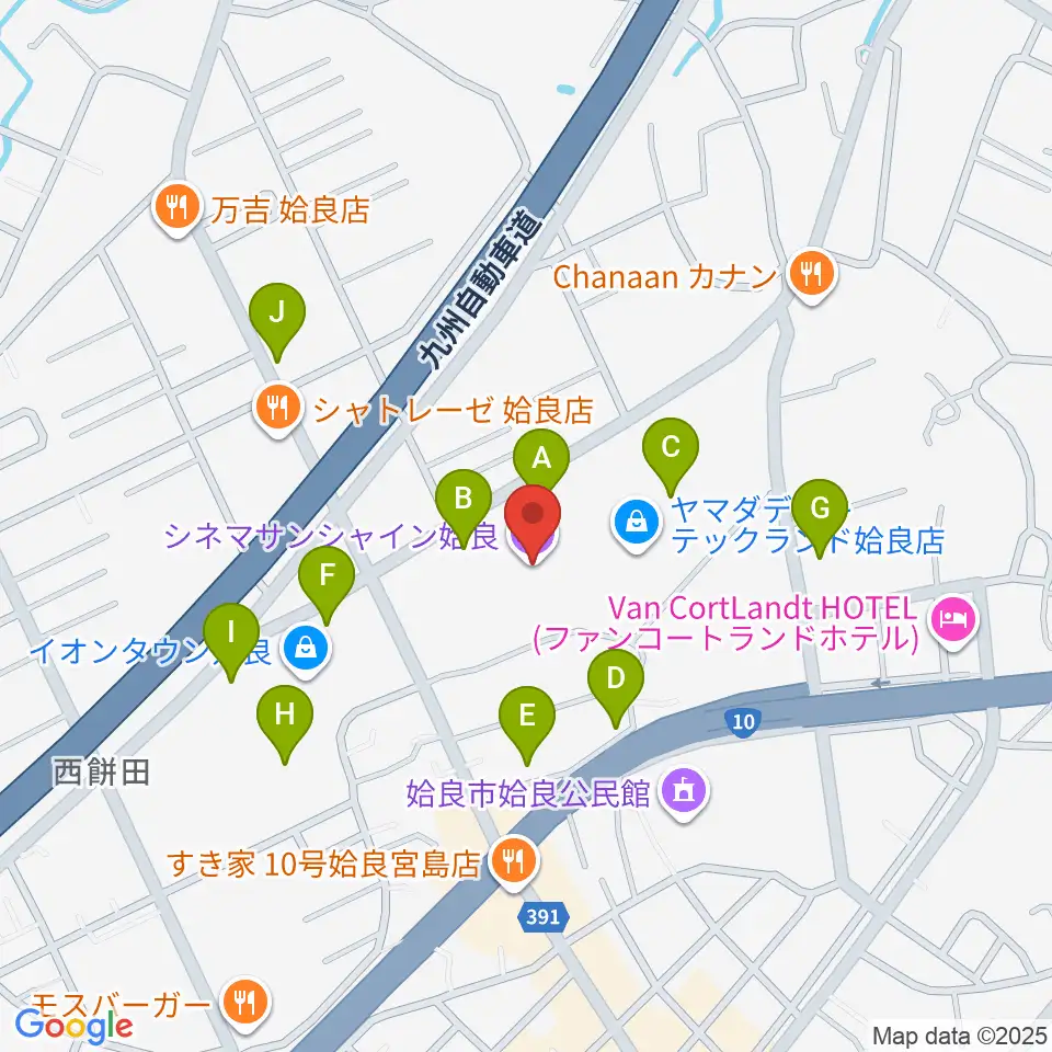 シネマサンシャイン姶良周辺の駐車場・コインパーキング一覧地図