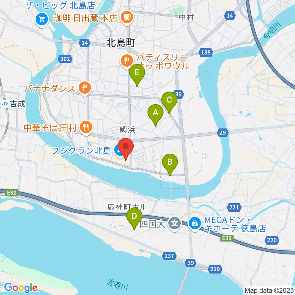 シネマサンシャイン北島周辺の駐車場・コインパーキング一覧地図