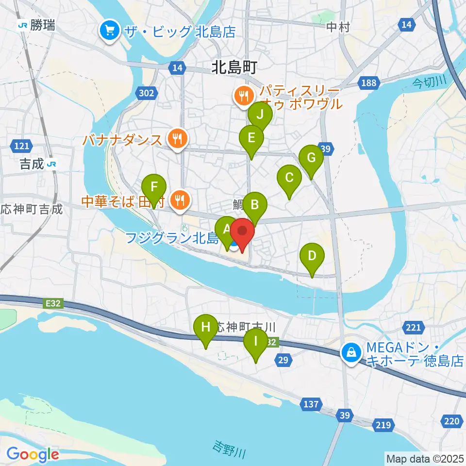 シネマサンシャイン北島周辺の駐車場・コインパーキング一覧地図