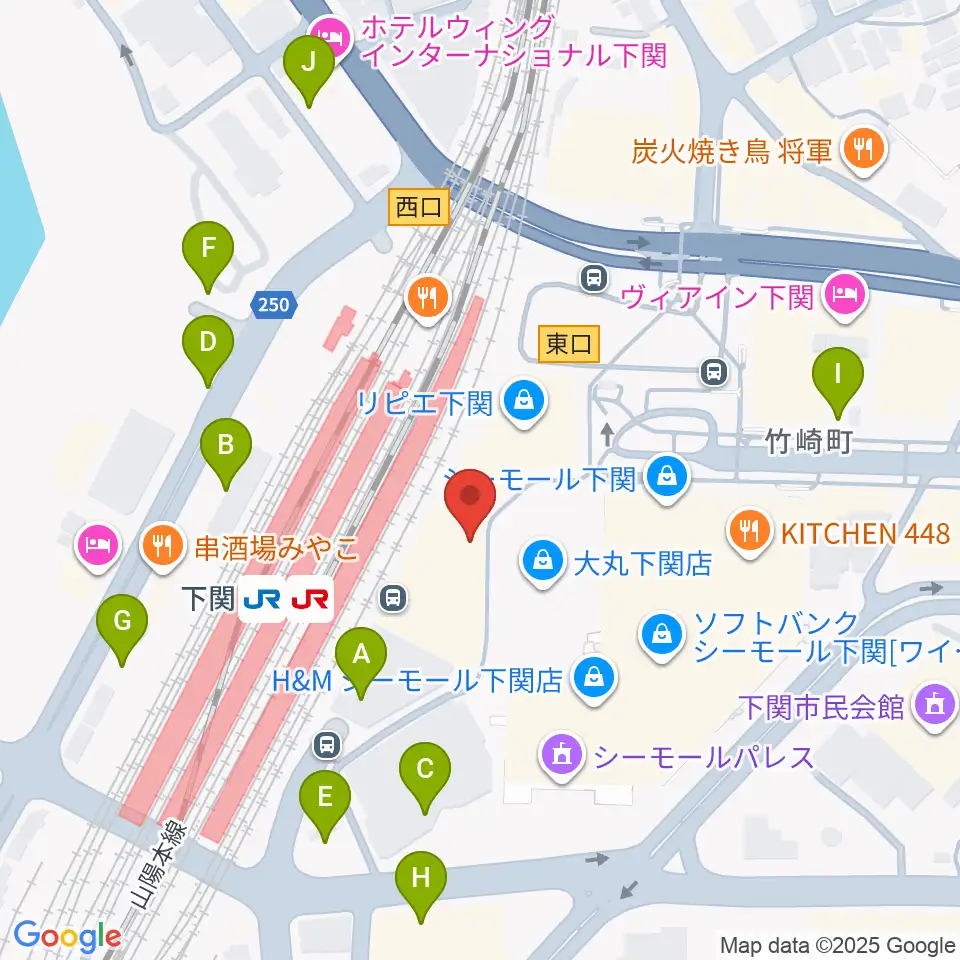 シネマサンシャイン下関周辺の駐車場・コインパーキング一覧地図