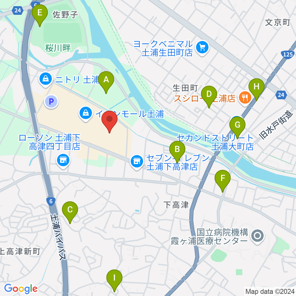 シネマサンシャイン土浦周辺の駐車場・コインパーキング一覧地図