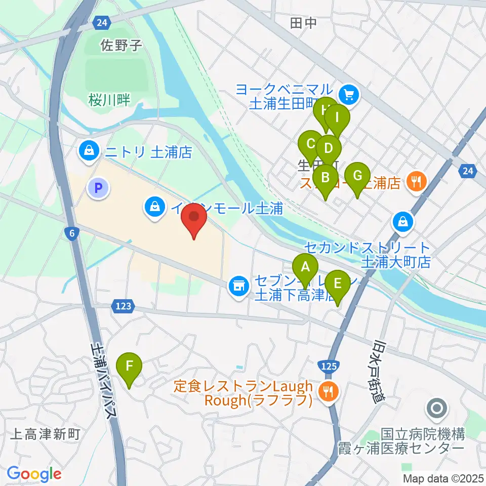 シネマサンシャイン土浦周辺の駐車場・コインパーキング一覧地図